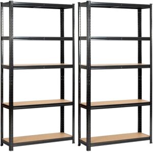 AKORD Metallihyllysetti - 90x30x180 cm, Musta, 5 Hyllyä AKORD Metallihyllysetti - 90x30x180 cm, Musta, 5 Hyllyä