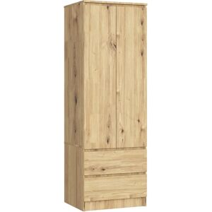 Armario AKORD S60 Roble Artesano - 2 Puertas, 2 Cajones, 1 Estante, 180cm Armario AKORD S60 Roble Artesano - 2 Puertas, 2 Cajones, 1 Estante, 180cm
