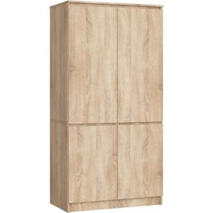 Armoire S90 Chêne Sonoma - 4 portes 90x51x180 cm - Publicité Armoire S90 Chêne Sonoma - 4 portes 90x51x180 cm - Publicité