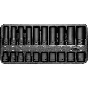 Set di bussole ad impatto NEO - 20 pezzi, 10-24mm, 38/78mm - Impact Socket Set Set di bussole ad impatto NEO - 20 pezzi, 10-24mm, 38/78mm - Impact Socket Set