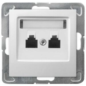 Ospel GPT-2YN/m/00 Enchufe doble de teléfono RJ11 Blanco Ospel GPT-2YN/m/00 Enchufe doble de teléfono RJ11 Blanco