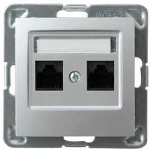 Ospel GPK-2Y/K/m/18 Doppel-RJ45-Datensteckdose - Wandanschluss Ospel GPK-2Y/K/m/18 Doppel-RJ45-Datensteckdose - Wandanschluss