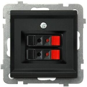 Enchufe doble de altavoz Ospel GG-2R/m/33 - Negro metálico Enchufe doble de altavoz Ospel GG-2R/m/33 - Negro metálico