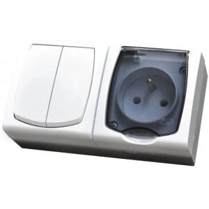 Ospel ZH-NŁ2G/00/d, Interrupteur + Bouton, Blanc Ospel ZH-NŁ2G/00/d, Interrupteur + Bouton, Blanc