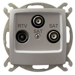 Ospel GPA-S2S/m/43 Silber Wandsteckdose - Satellit Ospel GPA-S2S/m/43 Silber Wandsteckdose - Satellit
