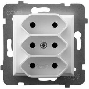 Toma de corriente Ospel GP-3U/m/00 - Blanco Toma de corriente Ospel GP-3U/m/00 - Blanco