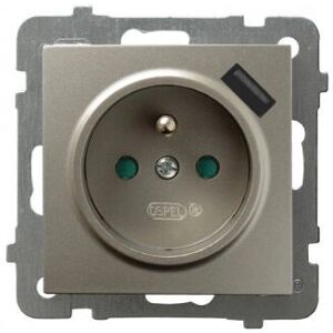 Ospel GP-1GZPUSB/m/45 Satinierter Stahl Steckdose - Elektrische Steckdose Ospel GP-1GZPUSB/m/45 Satinierter Stahl Steckdose - Elektrische Steckdose