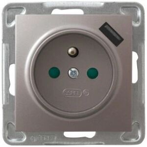 Enchufe USB Titan Ospel - Individual con Tierra y Tapa - 230V 16A Enchufe USB Titan Ospel - Individual con Tierra y Tapa - 230V 16A