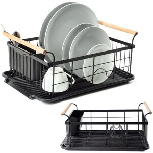 B2X Elegancki czarny stojak na naczynia z tacą ociekową - Stojak na naczynia B2X Elegancki czarny stojak na naczynia z tacą ociekową - Stojak na naczynia