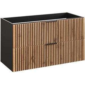 PETITS-MEUBLES Meuble de Salle de Bain Gaia - 100cm Bois et Noir - Publicité PETITS-MEUBLES Meuble de Salle de Bain Gaia - 100cm Bois et Noir - Publicité