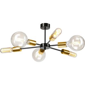 Lamkur Nero/Oro Moderno Lampada da soffitto 6 luci - Plafon Lamkur Nero/Oro Moderno Lampada da soffitto 6 luci - Plafon