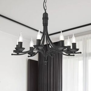 Lamkur Modell 44125 Schwarze 8-Flammiger Hängeleuchte - Deckenleuchte Lamkur Modell 44125 Schwarze 8-Flammiger Hängeleuchte - Deckenleuchte