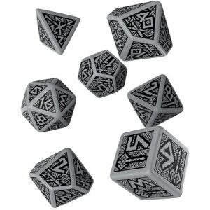 Q Workshop Dwarven Dice Set of 7 Grey & Black - Role Playing Game Dice Q Workshop Dwarven Dice Set of 7 Grey & Black - Role Playing Game Dice