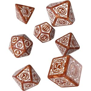 Q Workshop Caramel & White Steampunk Clockwork Dice Set - 7 pcs Q Workshop Caramel & White Steampunk Clockwork Dice Set - 7 pcs