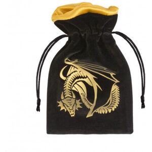Q Workshop Black & Golden Velour Dice Bag - Role Playing Game Accessory Q Workshop Black & Golden Velour Dice Bag - Role Playing Game Accessory
