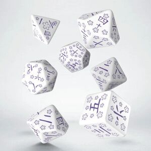 Q Workshop Japanese 7 Dice Set - Blue Lotus Flower - Dice set for role-playing games Q Workshop Japanese 7 Dice Set - Blue Lotus Flower - Dice set for role-playing games