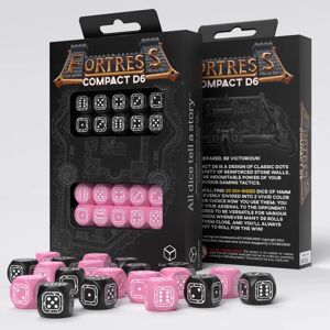 Q Workshop Fortress Compact D6 - Black & Pink Dice Set Q Workshop Fortress Compact D6 - Black & Pink Dice Set