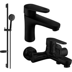 Mexen - Kama DS75 - Negro - Latón - Juego de grifería para baño Mexen - Kama DS75 - Negro - Latón - Juego de grifería para baño