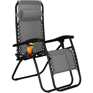 Zahradní křeslo Springos - Nastavitelné, Ergonomické, Šedé - Zahradní nábytek Zahradní křeslo Springos - Nastavitelné, Ergonomické, Šedé - Zahradní nábytek