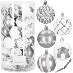 Springos Silberne Weihnachtskugeln - Weihnachtsdekorationen Springos Silberne Weihnachtskugeln - Weihnachtsdekorationen