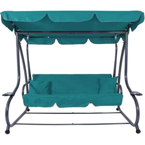 Banquette de jardin Springos Turquoise avec Tente - 3 Places - Publicité Banquette de jardin Springos Turquoise avec Tente - 3 Places - Publicité