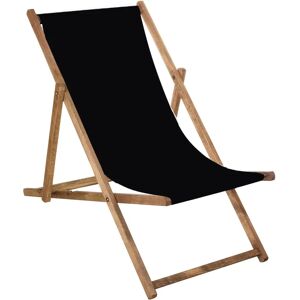 Chaise longue en bois Springos - Réglable, Imperméable, Noir - Jardin/Plage - Publicité Chaise longue en bois Springos - Réglable, Imperméable, Noir - Jardin/Plage - Publicité