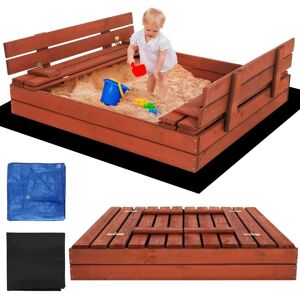 Springos Drewniany Plac Zabaw z Ławkami - 120x120 cm - CE Springos Drewniany Plac Zabaw z Ławkami - 120x120 cm - CE