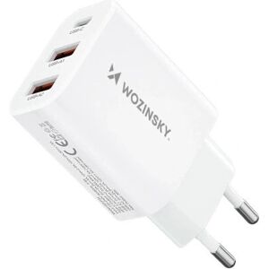 Wozinsky CWCUCW 30W USB-C / 2 x USB-A Laddare - Valkoinen Wozinsky CWCUCW 30W USB-C / 2 x USB-A Laddare - Valkoinen