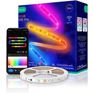Nous F5 Mehrfarbiger Smart RGBIC WiFi LED Streifen - 10m Nous F5 Mehrfarbiger Smart RGBIC WiFi LED Streifen - 10m