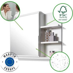 Domtech Biały szafka łazienkowa z lustrem - 3 półki - 60cm Domtech Biały szafka łazienkowa z lustrem - 3 półki - 60cm