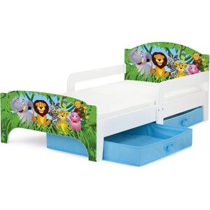 Lit enfant en bois Leomark avec impressions animales - 140/70cm - Publicité Lit enfant en bois Leomark avec impressions animales - 140/70cm - Publicité