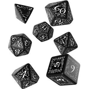 Set de Dés Elfiques Noirs et Blancs - Dés pour Jeux de Rôle - Publicité Set de Dés Elfiques Noirs et Blancs - Dés pour Jeux de Rôle - Publicité
