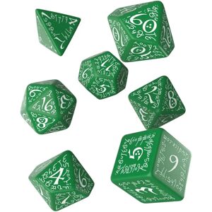 Set de Dés Elfiques Vert et Blanc - Jeux de Rôle - Publicité Set de Dés Elfiques Vert et Blanc - Jeux de Rôle - Publicité