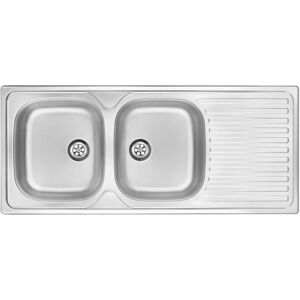 Fregadero de Acero de 2 Cubetas con Escurridor - Fregadero Fregadero de Acero de 2 Cubetas con Escurridor - Fregadero