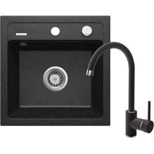 Fregadero y grifo de granito Deante Zorba - 1 Compartimento, Grafito Fregadero y grifo de granito Deante Zorba - 1 Compartimento, Grafito