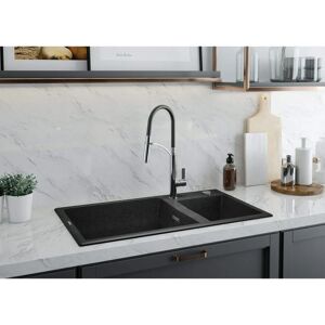 Évier en granit double de Deante - Eridan Alabaster 88x50x20cm - Publicité Évier en granit double de Deante - Eridan Alabaster 88x50x20cm - Publicité