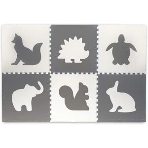 Ricokids Schaumstoff Puzzle Matte - Grau & Weiß - 6 Stück Ricokids Schaumstoff Puzzle Matte - Grau & Weiß - 6 Stück