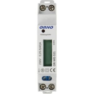 Orno WE-521 Single-phase Meter - 40A, MID, Pulse, Backlit Orno WE-521 Single-phase Meter - 40A, MID, Pulse, Backlit
