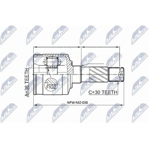 Ford NPW-MZ-038 Drive Shaft Joint Set - Front Left Axle Ford NPW-MZ-038 Drive Shaft Joint Set - Front Left Axle