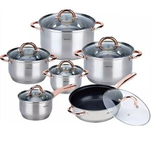 Σετ Μαγειρικών Σκευών Kinghoff - Ροζ Χρυσό - 12 Τεμάχια - Υψηλής Ποιότητας Ανοξείδωτο Ατσάλι Σετ Μαγειρικών Σκευών Kinghoff - Ροζ Χρυσό - 12 Τεμάχια - Υψηλής Ποιότητας Ανοξείδωτο Ατσάλι