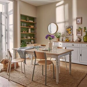 Table à Manger Extensible - Chêne/Blanc - 180-256 cm - Publicité Table à Manger Extensible - Chêne/Blanc - 180-256 cm - Publicité