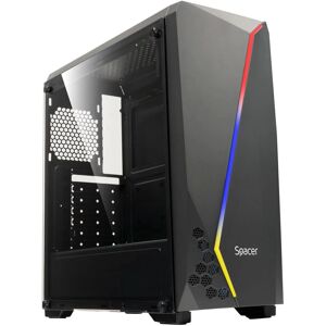SPACER SPCS-GC-FLASH Gaming-Computer-Gehäuse - Schwarz SPACER SPCS-GC-FLASH Gaming-Computer-Gehäuse - Schwarz
