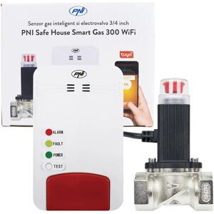 PNI Gas Sensor Kit - WiFi, Geluid Alarm, Tuya App, Magnetische Klep PNI Gas Sensor Kit - WiFi, Geluid Alarm, Tuya App, Magnetische Klep