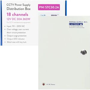 Alimentation PNI STC30.2A - 12V 30A 360W - Boîtier métallique - 18 sorties - Publicité Alimentation PNI STC30.2A - 12V 30A 360W - Boîtier métallique - 18 sorties - Publicité
