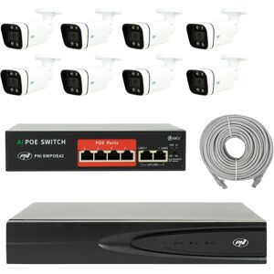 Kit di videosorveglianza IP810 PNI House - 8 telecamere, switch POE, cavi Kit di videosorveglianza IP810 PNI House - 8 telecamere, switch POE, cavi
