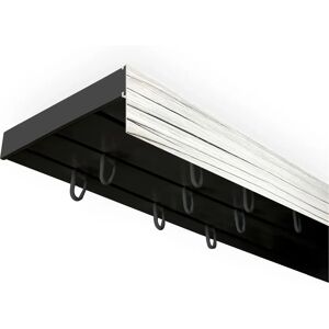 SN DECO GROUP - Vorhangschiene 3-läufig - Schwarz, Esche - 150cm SN DECO GROUP - Vorhangschiene 3-läufig - Schwarz, Esche - 150cm