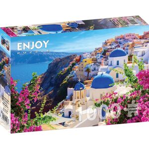 Enjoy Puzzle Santorini Fleurs - 1000 Pièces - Puzzle - Publicité Enjoy Puzzle Santorini Fleurs - 1000 Pièces - Puzzle - Publicité
