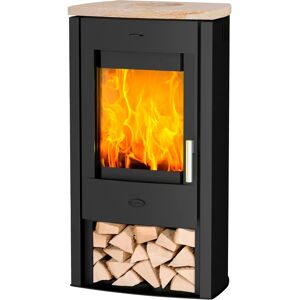 FIREPLACE Tuvalu Sandstein Top - Schwarz, Vermiculite, 6kW FIREPLACE Tuvalu Sandstein Top - Schwarz, Vermiculite, 6kW