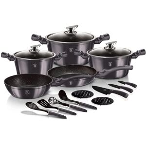 Berlinger Haus 17 Pcs Cookware Set - Metallic Dark Grey - Kitchen Essentials Berlinger Haus 17 Pcs Cookware Set - Metallic Dark Grey - Kitchen Essentials