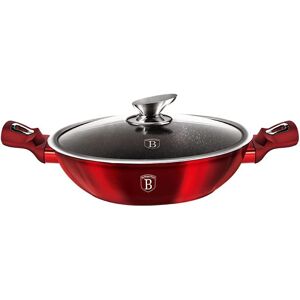 Burgundský kovový wok s víkem - Kuchyňské náčiní Burgundský kovový wok s víkem - Kuchyňské náčiní